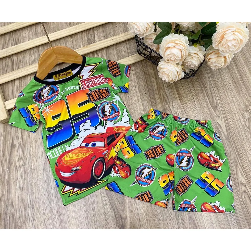 Комплекты одежды для мальчиков высокого качества из полиэстера с 3D рисунком мультфильма оптовая продажа детской простая одежда размер на заказ