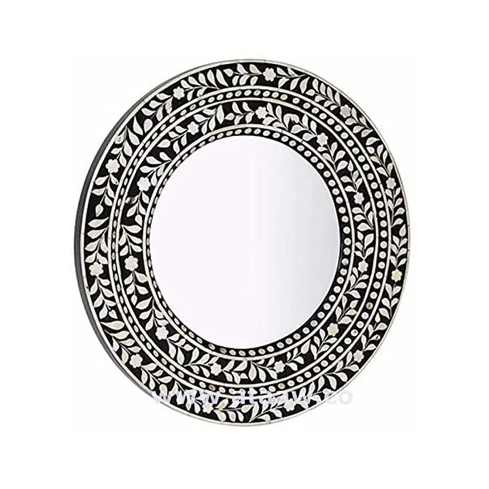  Хит продаж зеркальная рамка перламутрового цвета в стиле барокко круглая настенная мозаичная зеркало для ванной комнаты