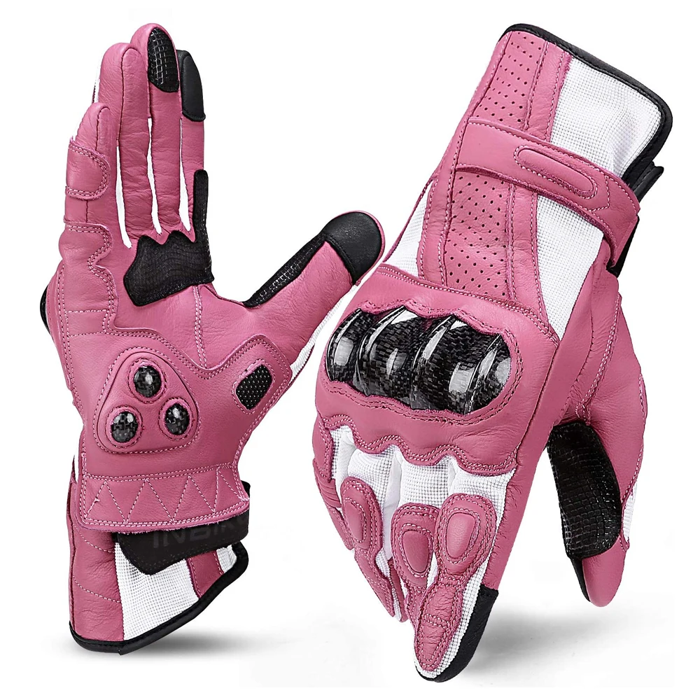 
Pink black Color Motorcycle gloves for bike protection best riding gloves red black white long gloves 