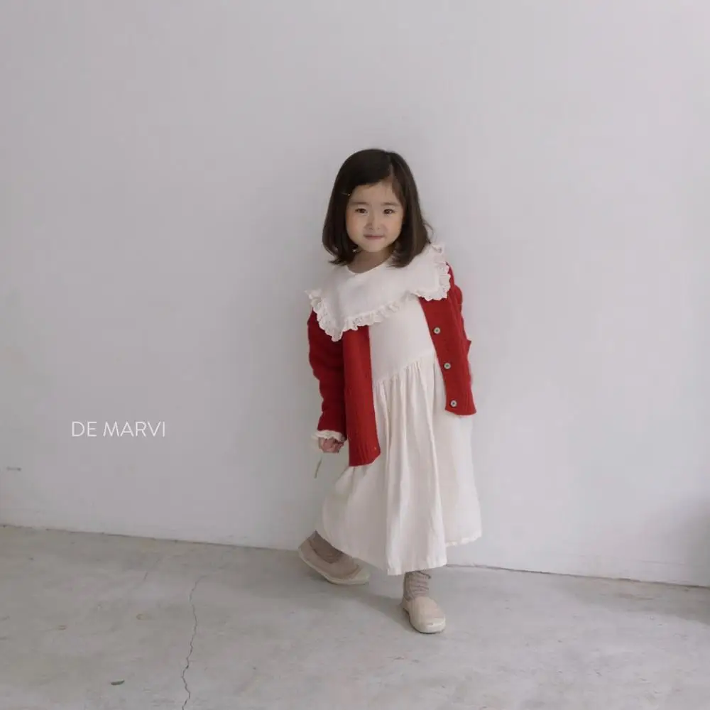DE MARVI Baby Kids Cashmere Wool Knitted Cardigan Sweater with button Girls boys Clothing OEM Wholesale MADE IN KOREA