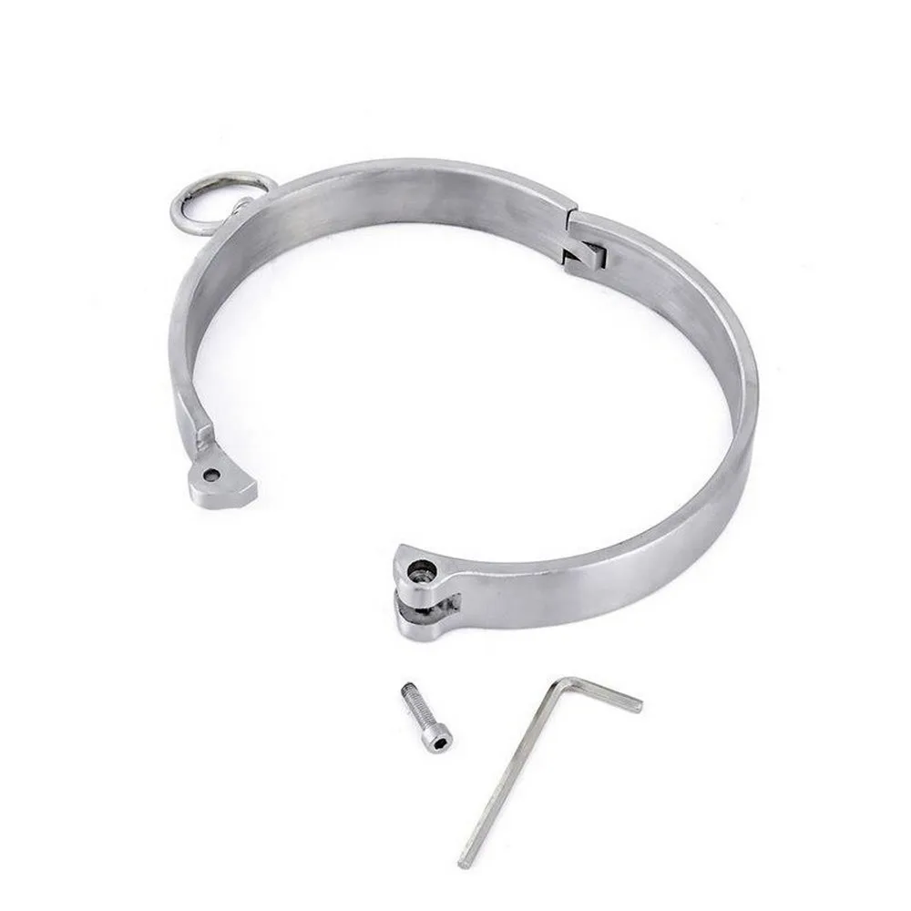 Round Bar Slave Collar Stainless Steel Neck Collar for Female Male BDSM Games Slave adult Toys