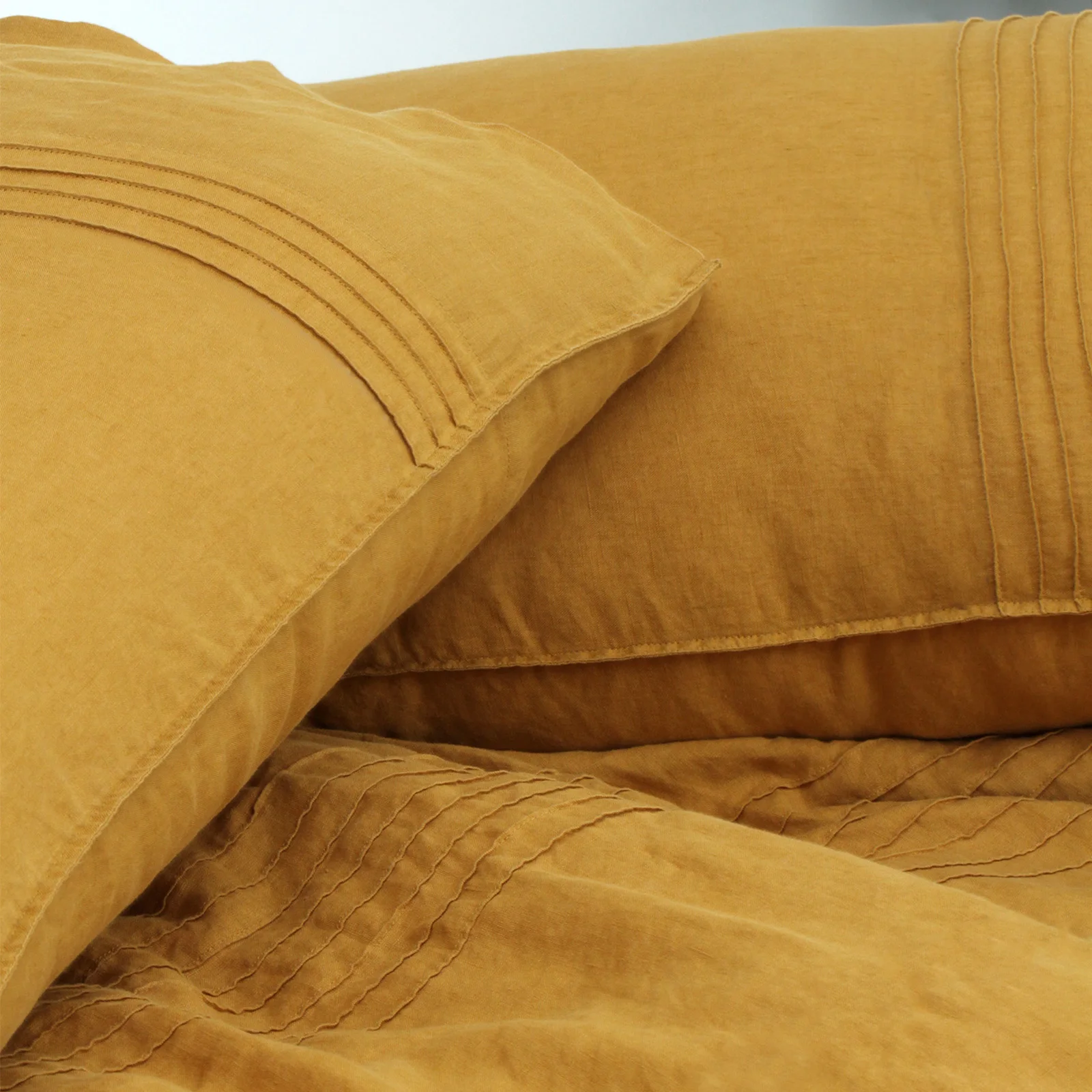 High Quality French flax linen DuvetCover Set Hot Sale 100% Linen Fitted sheet set linen sheets beddings Cal king Size