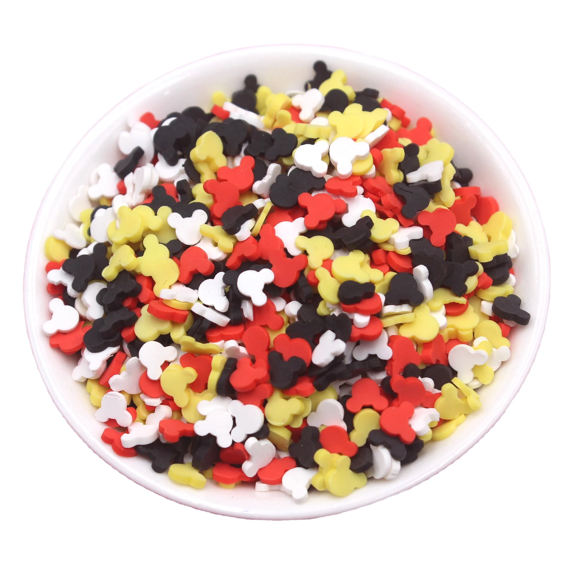 1 кг/пакет смесь красочных голов Микки Мауса Полимерная глина Ломтики Для DIY слайма аксессуары ювелирные изделия шармы