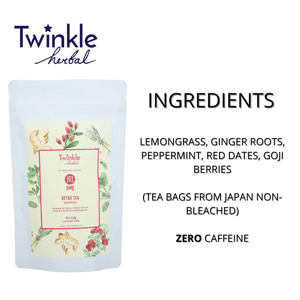 Top Best Selling Lightly Sweet  Beverage Ginger Detox Weight Loss Vegan Herbal Yang Tea Fruit Tea From Twinkle Singapore