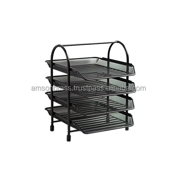 Luxury Letter Holder 4 Section Desktop Letter Holder Shelf Sorter for Office