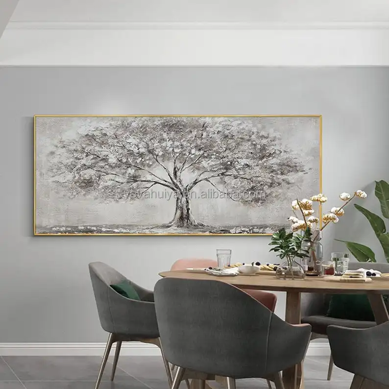 Large Original Oil Painting on Canvas Trees Painting Home Decor ,Golden BloomingTree Paint