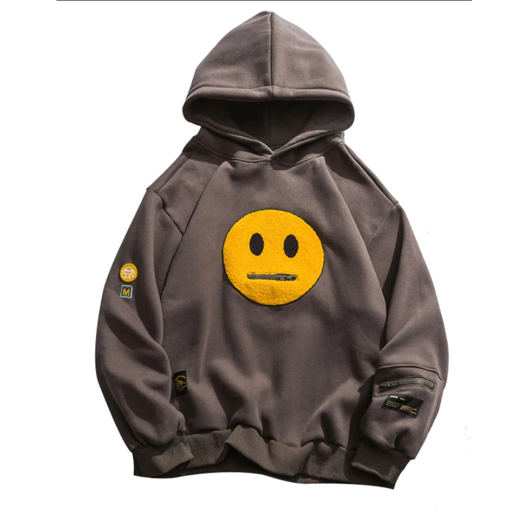 Высокое качество 100% хлопок кислой очисткой с толстовка Хай-стрит серии эффектом застиранных старых 80% 20% полиэстер поли хлопковый флисовый пижамный комплект капюшоном