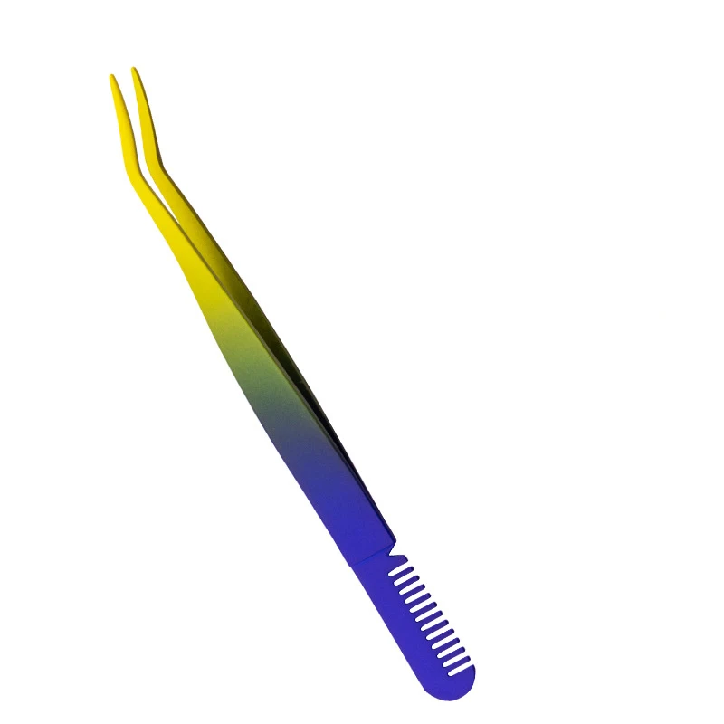 Wholesale Custom Logo Color Bulk Strip Eye Lash Applicator Private Label Stainless Steel False Eyelash Tweezers Laah Applicator