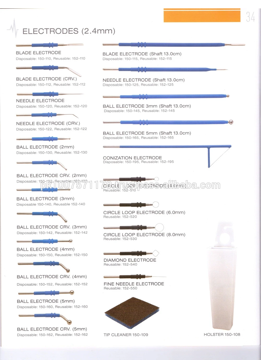 Monopolar 3 mm Ball Electrodes for LLETZ 10cm