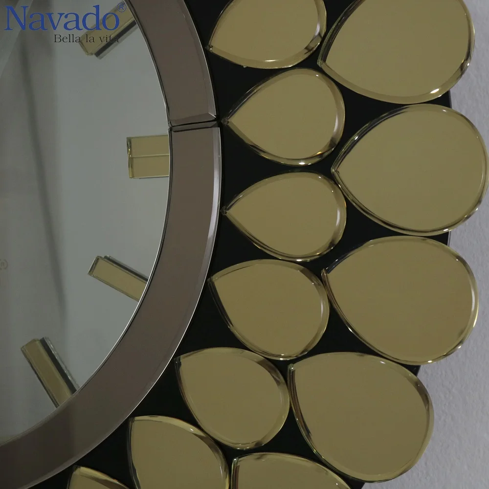 Креативные Роскошные зеркальные настенные декоративные часы художественный Декор для гостиной павлиний желтый