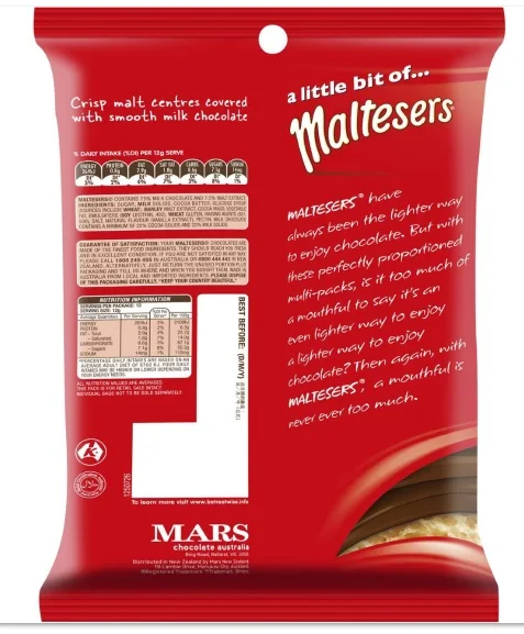 Maltesers chocolate Funsize Sharepack 12pk 144g from Australia malt ball