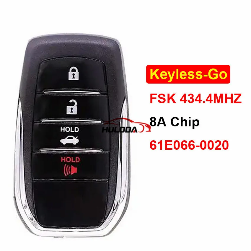 For toyota 4 Button Keyless-Go Remote Car Key Board 61E066-0020 8A Chip FSK 434.4MHz for Toyota Camry Southeast Asia 2015-2018 T