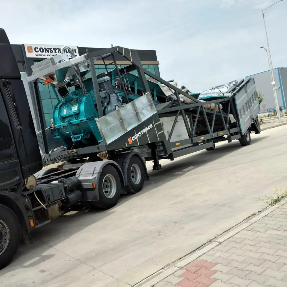 30 m3/h FULLY MOBILE CONCRETE PLANT FROM CONSTMACH 2 YEARS WARRANTY HIGH QUALITY LONGLIVED PRODUCT