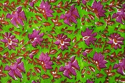 High Quality Organic Cotton Fabric Designer Print Green Color Lotus Floral Print Hand Block Print Cotton Fabric for Stitching