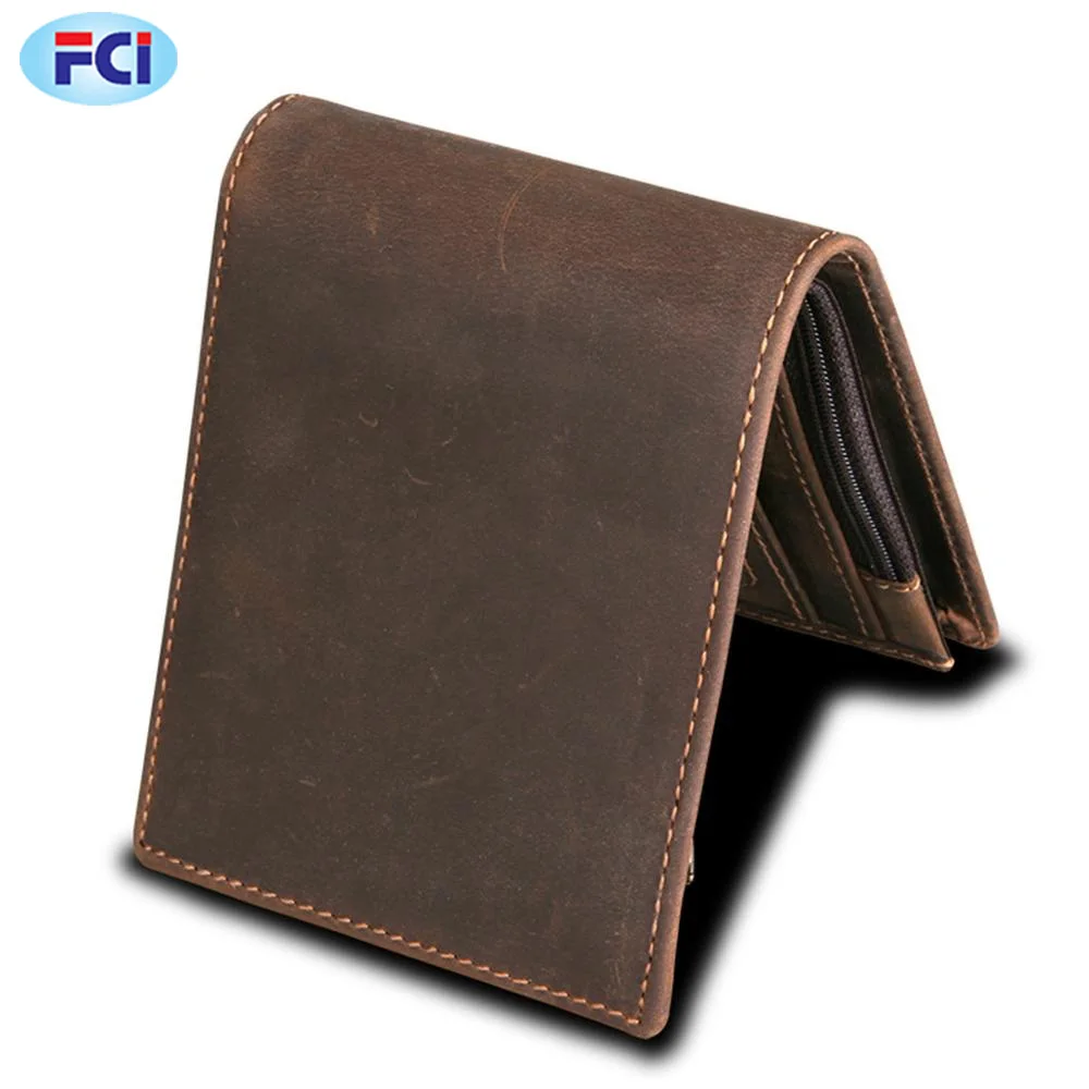 Wholesale New Design Custom Slim Minimalist rfid Blocking Men Genuine Leather Made Classic Wallet