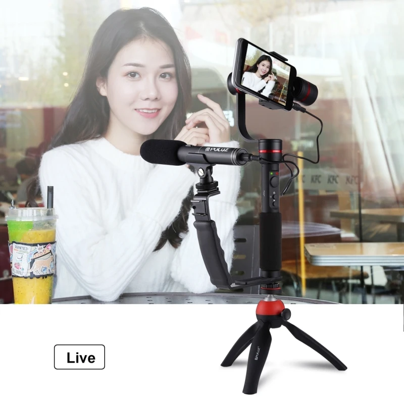 New Design PULUZ L Shape  Flash Shoe Bracket Handheld Grip Holder with Dual Side Cold Shoe Mounts for DSLR Camera