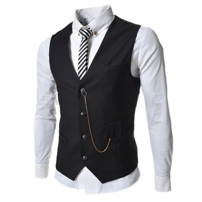 Formal Grey Color Wholesale V Neck Men Vest and Waistcoat (Whatsapp: Ms Hang: +84 975617125)