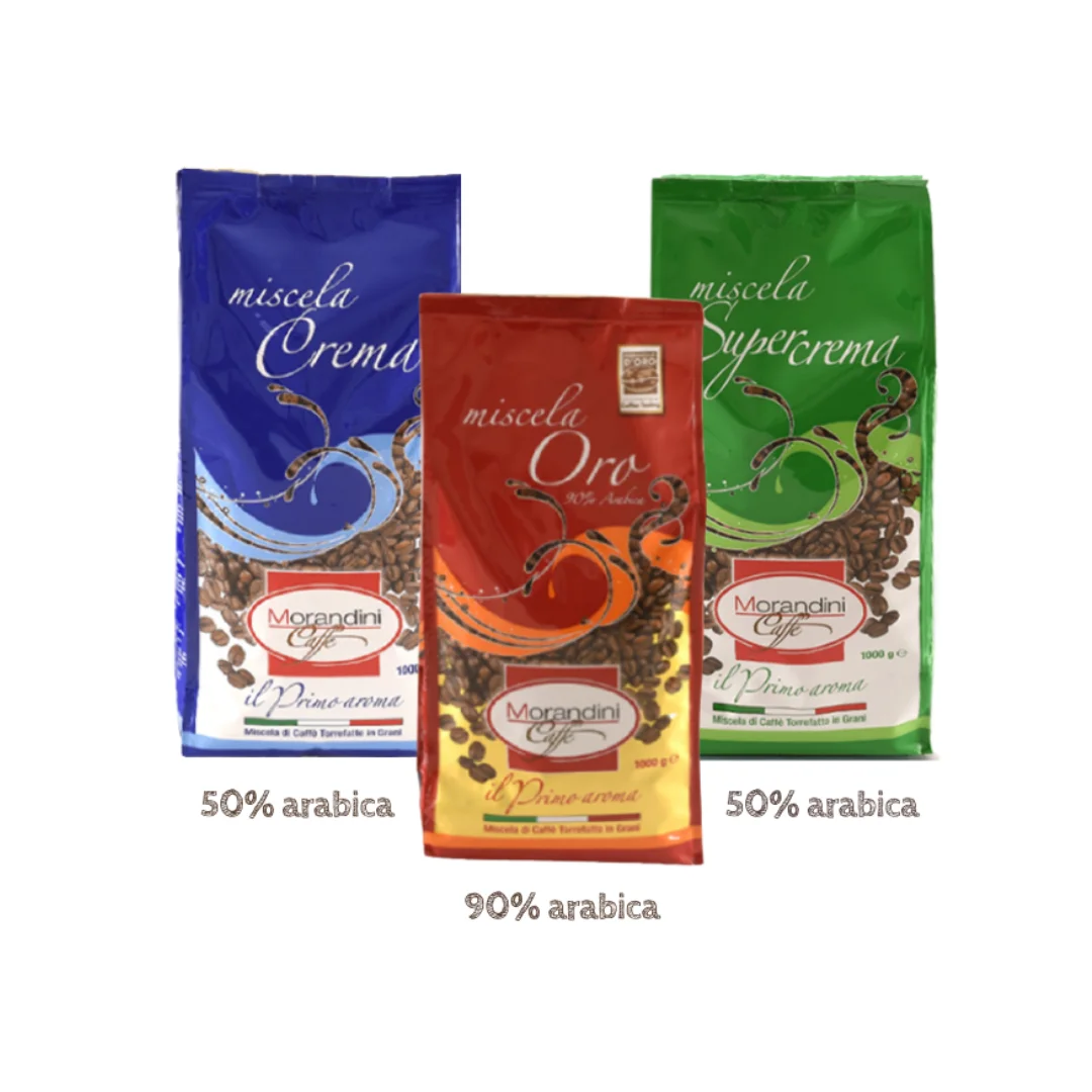 HIGH QUALITY Arabica and Robusta Made in Italy roasted whole coffee beans Morandini 1000g for retail