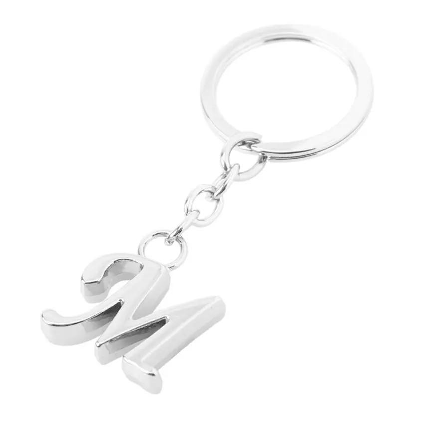custom metal English alphabet promotional zinc alloy initial letter name keychain