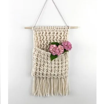 Богемный дизайн, оптовая продажа, настенное хранилище макраме для новостной бумаги и держателя журналов по самой низкой цене