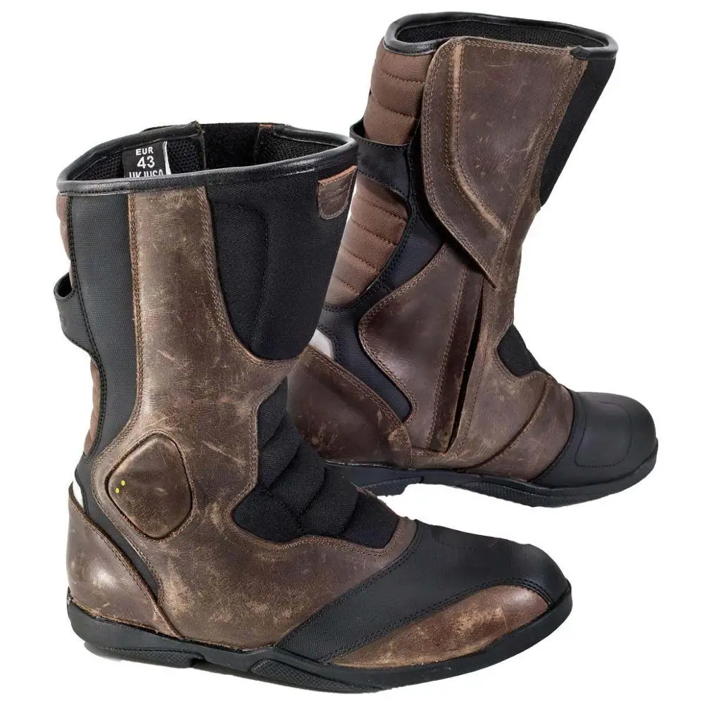 High Quality anti-slip touring waterproof leather Motorbike Boots