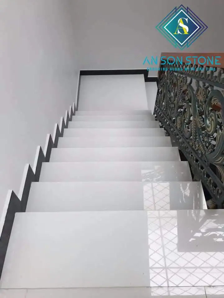 Stairs Marble House Pure White Marble for staircase step riser best quality cheap price from Vietnam factory