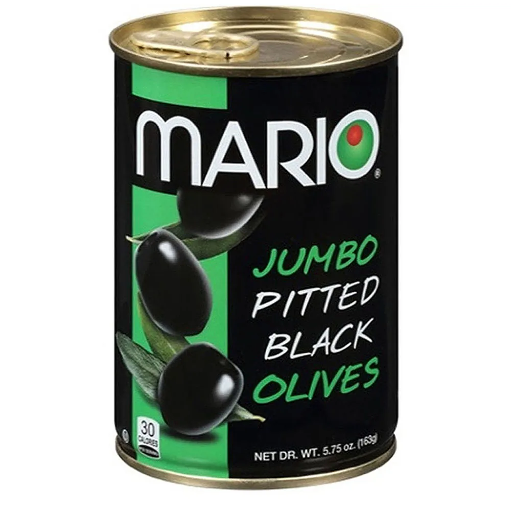 Mario Camacho 5.75oz Ripe Pitted Jumbo Black Olives Unmistakable, Delicious, Bold Flavor Gluten Free Black Olives