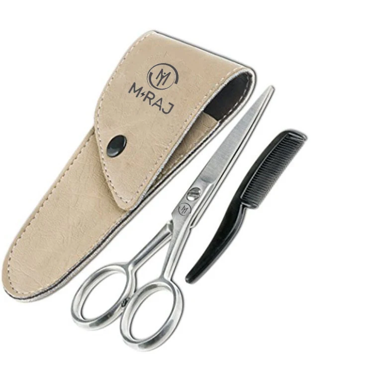 Mens Beard Grooming Kit with Stainless Steel Hair Scissors Sharp Cutting Blades for Haircut Beauty Products