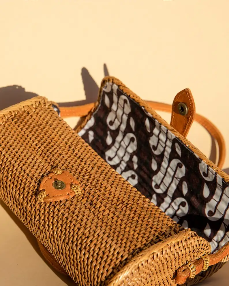 Новинка 2020 роскошные вьетнамские сумки ручной работы из натурального ротанга кожаные женские с прямоугольным ремешком