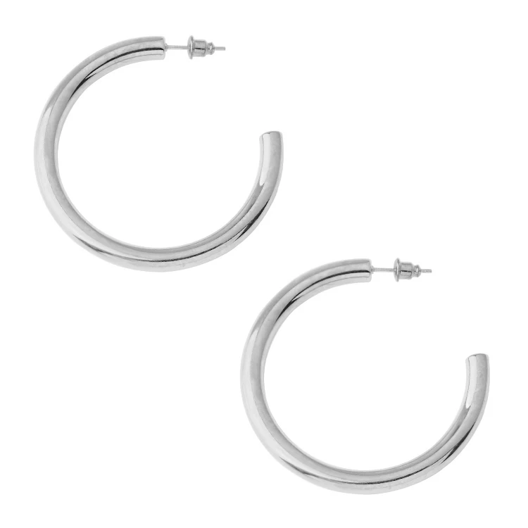 High Quality Good Price Stainless Steel Custom Gold Plated Thick Chunky Open C Shape Stud Ear Piercing Ohrring Big Hoop Earring
