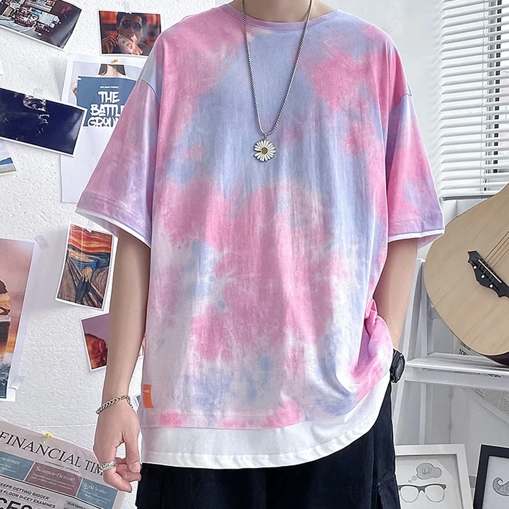 New Style Cotton Fabric Tie Dye T-shirts O- Neck Full Printed T Shirts Wholesale Best Price Tie Dye T-shirts