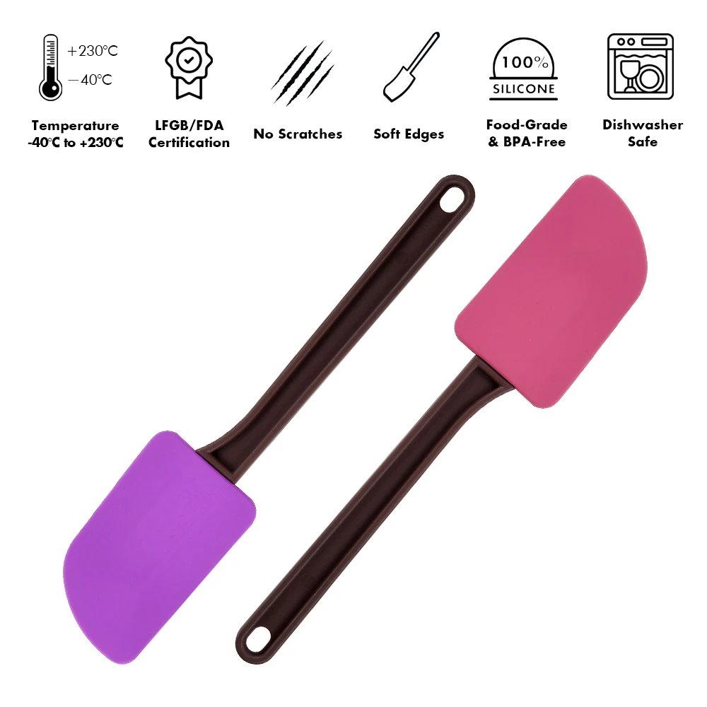 Термостойкий бесшовный кухонный силиконовый шпатель со стальным сердечником [Holar] Тайвань