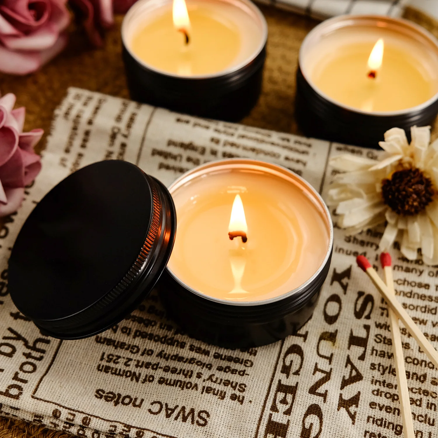 High Quality Wholesale Customized 80g Scent Decorative Candle Tin Glass For Holiday Home Decoration & Wedding