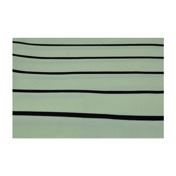 Black White Stripe Knitted Ponte Roma Fabric for Casual Wear