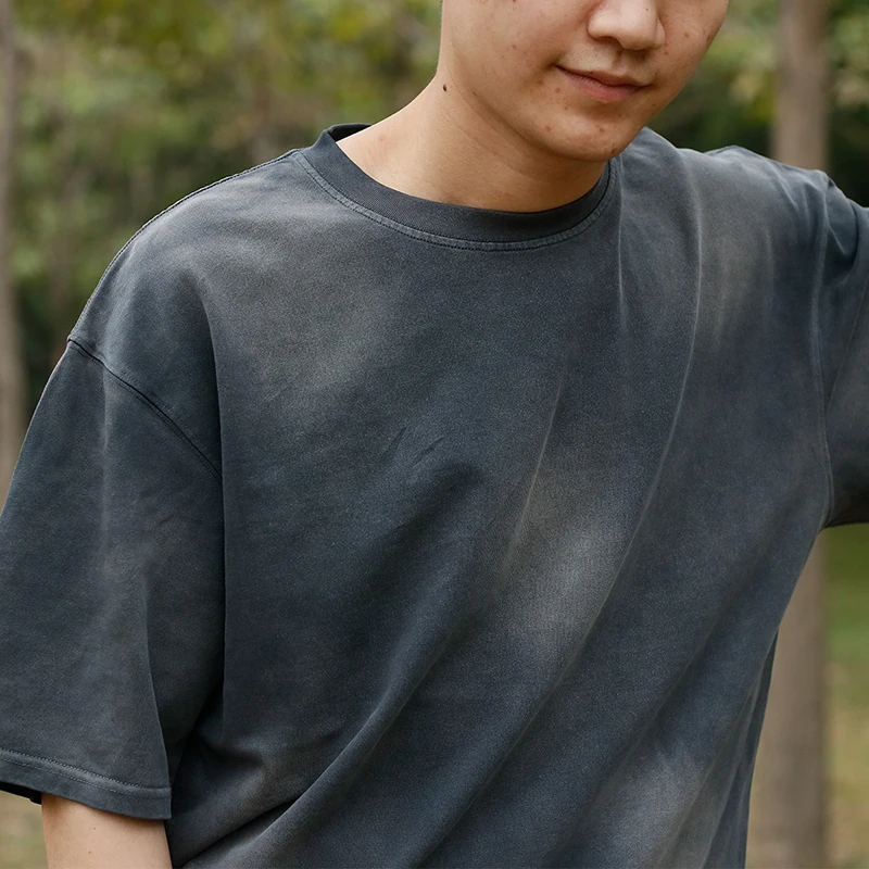 Men Streetwear Gym Tie Dye Bulk 100% Cotton Acid wash Oversize Short-Sleeved Blank Custom Kids T-shirts