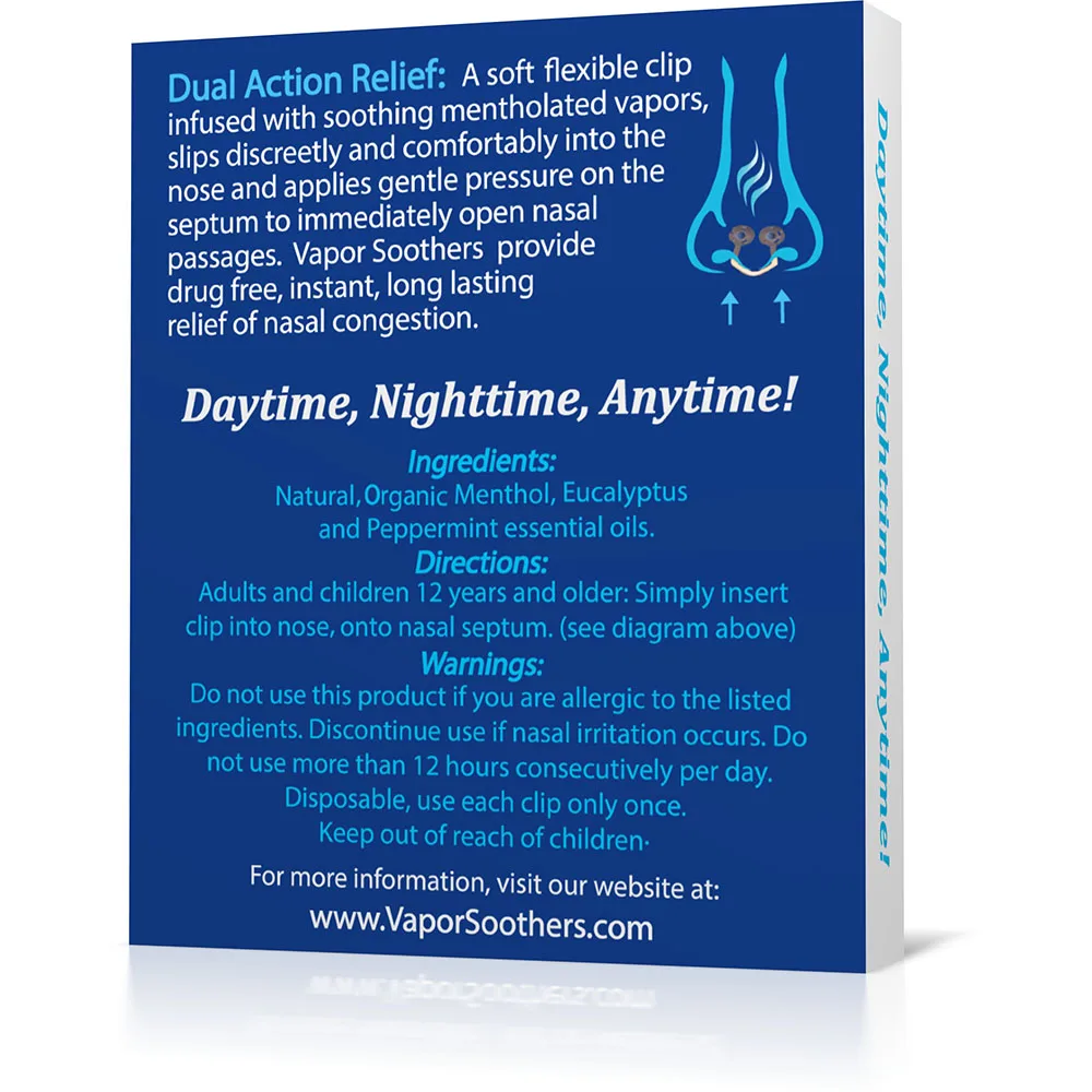 Vapor Soothers USA Based Peppermint Scent 14ct Nasal Dilator Premium Quality