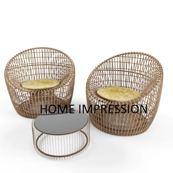 Ротанговая кровать для балкона садовое кресло отдыха ротанговый стул гостиниц клубов одинарные стулья дома и улицы