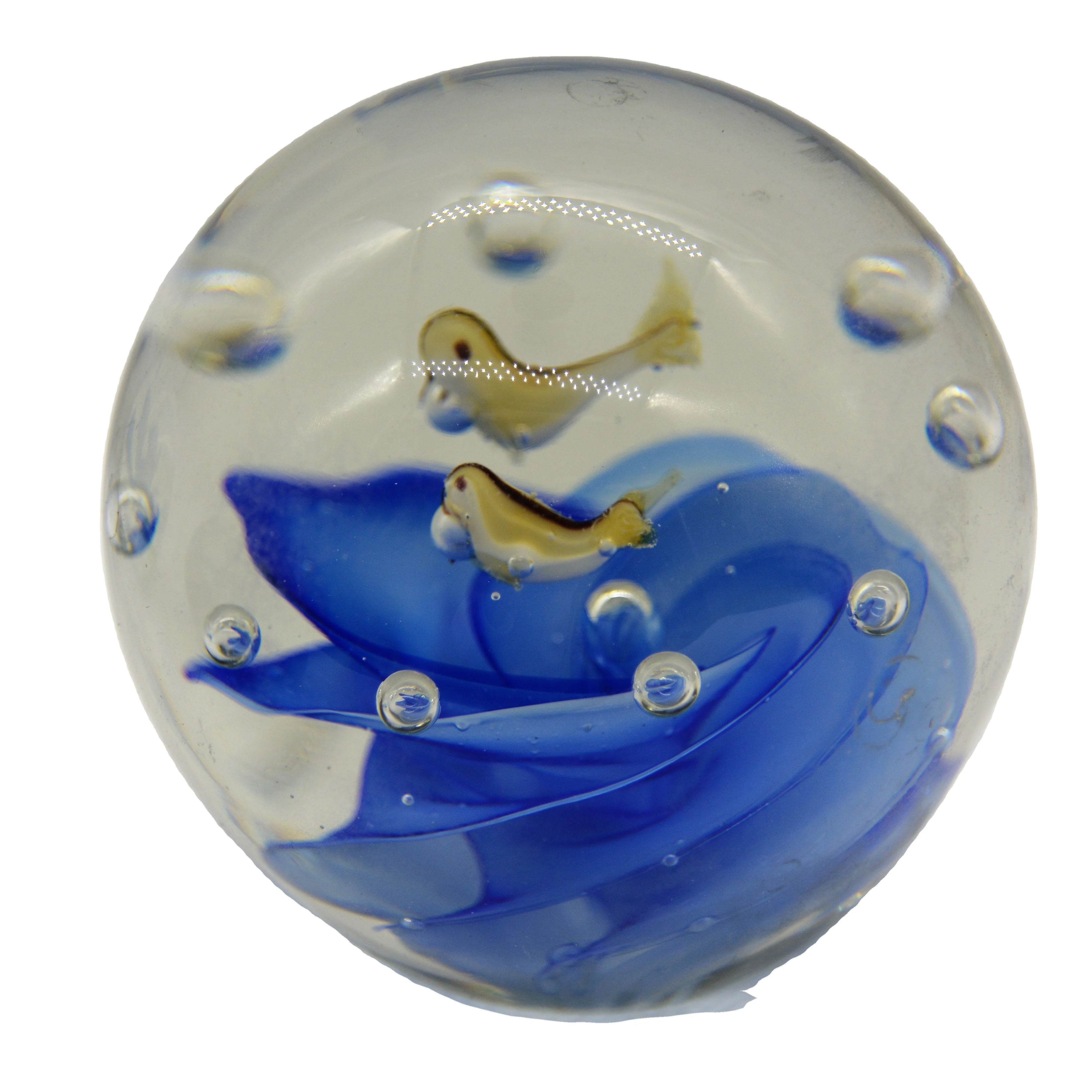 Murano Glass Bubble Glass Dome Paperweight