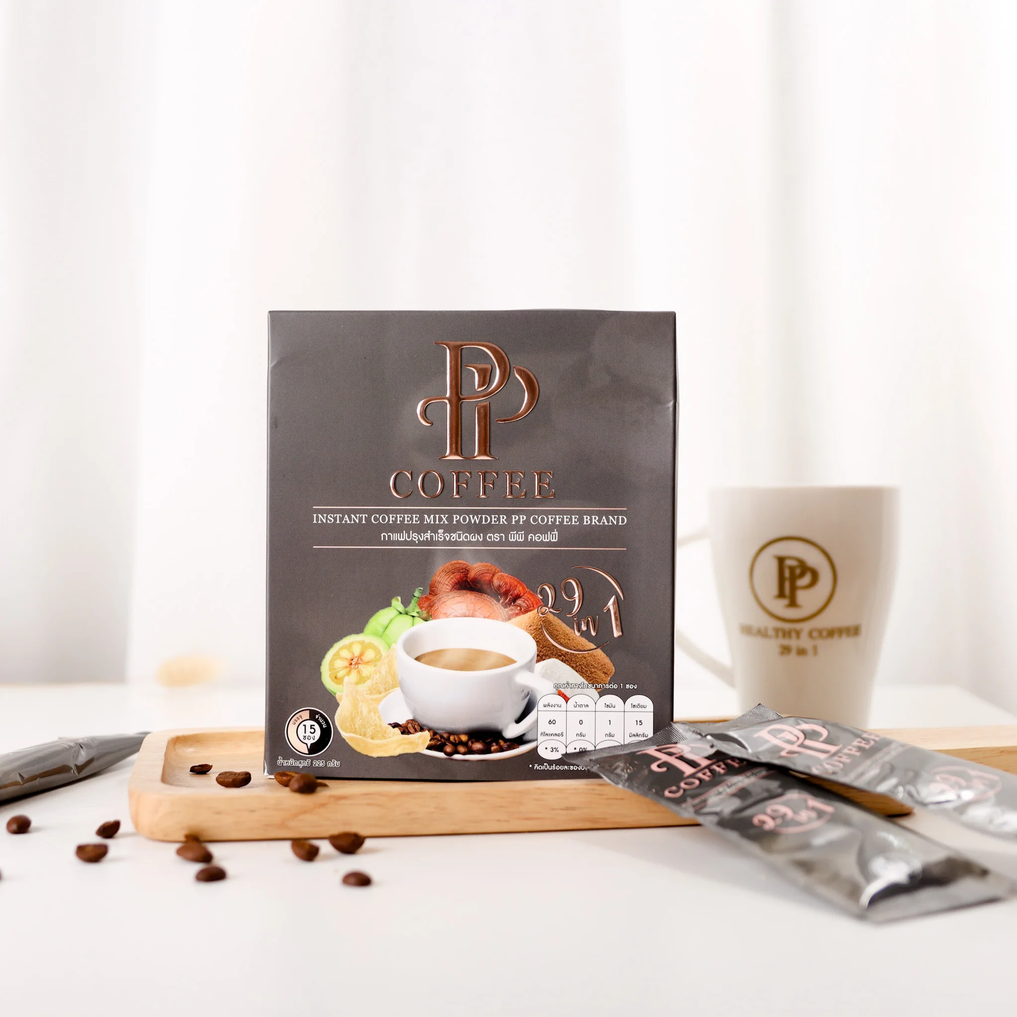 Low Calories PP Coffee Mix 29 in 1 Healthy Instant Coffee Daily Drinking from Thailand for 100% Export