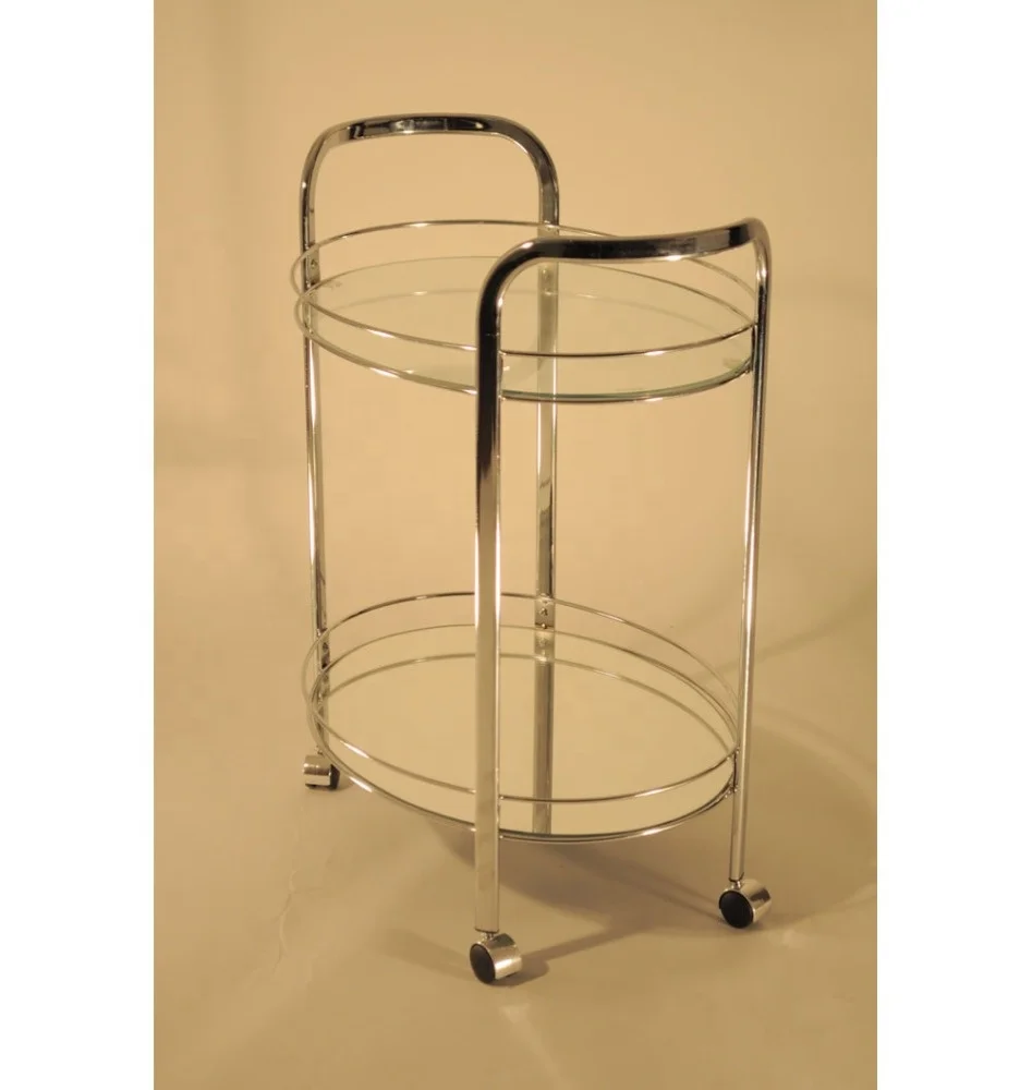 Glass Wine Dining Serving Cart