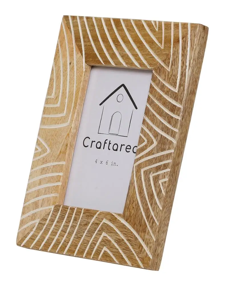 Bamboo Wood Display Picture Frame Anniversary Gift 4x6 inch Thickened Wooden Frame for Tabletop Vintage Wooden Picture Frame