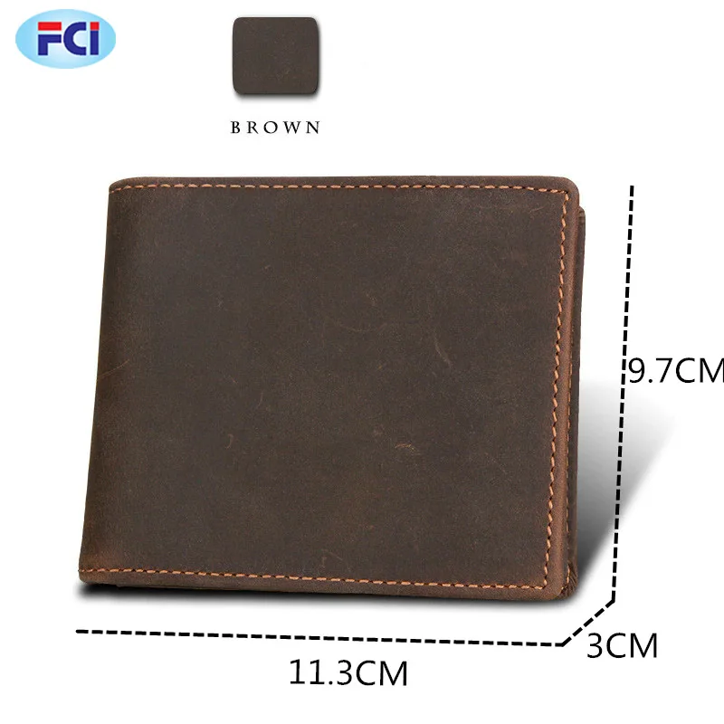 Wholesale New Design Custom Slim Minimalist rfid Blocking Men Genuine Leather Made Classic Wallet