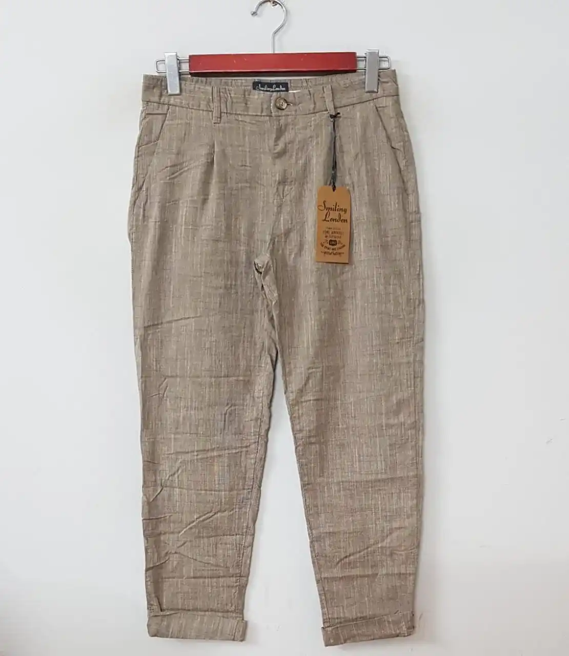 Overstock Garments Surplus Leftover Apparels Original Branded Labels Mens Remi Cotton Casual Pants Bangladesh Stock Lot
