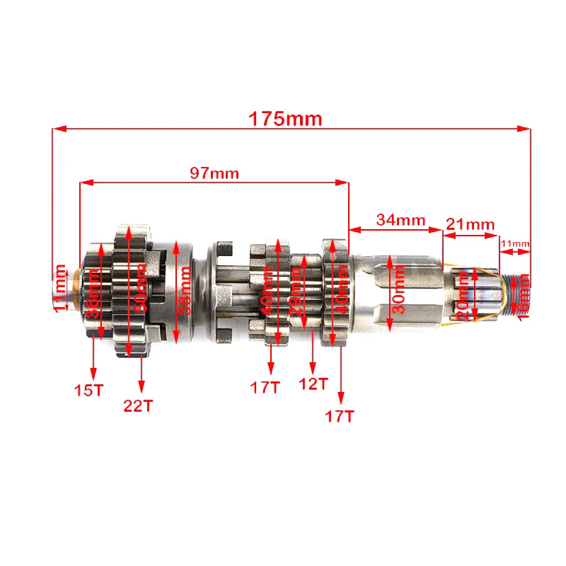 TERFU 5 Gear Main Counter Shaft Transmission Gearbox For Loncin CB250 Pit Dirt Bike Motorcycle With 250cc Water Cooled Engine