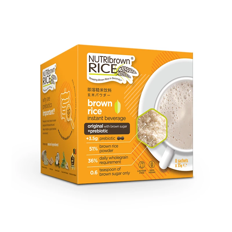 Оригинальный коричневый сахар и предварительно биотический коричневый рис, мгновенный напиток можно использовать в качестве замены здоровой пищи