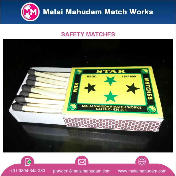 Professional Supplier Selling Perfect Quality Imported Poplar Wood Material Safety Matches