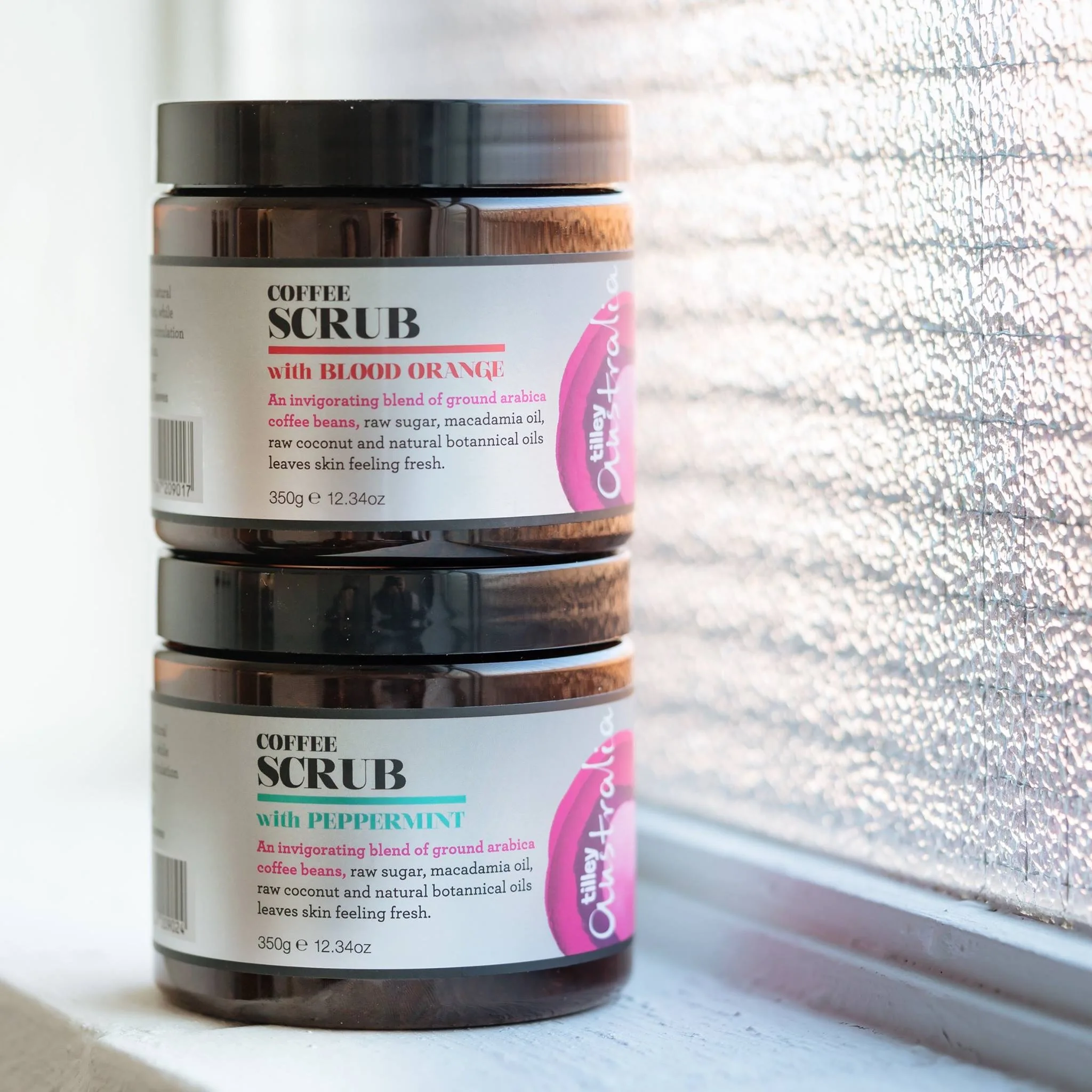 TILLEY - Coffee Scrub - Coconut - Chocolate - Blood Orange - Peppermint - 350g - Body Scrub - Coffee Bean