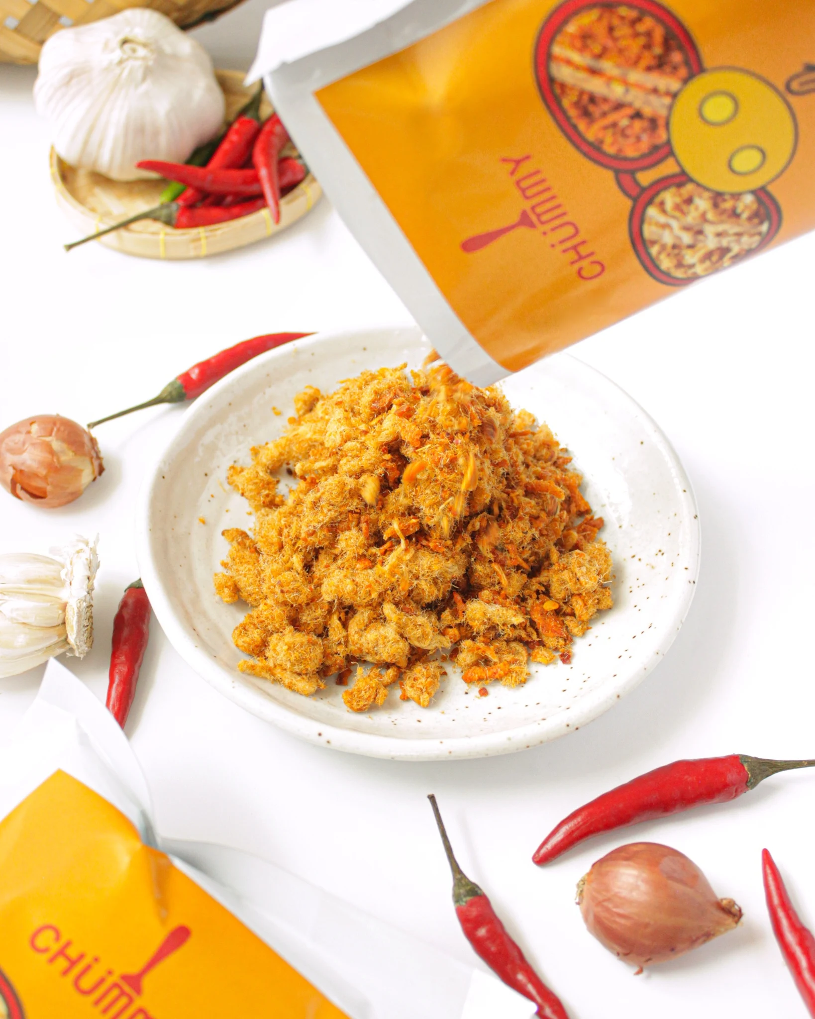 Whole Sale Crispy Pork Mix With Nam Yoi  Chilli Paste Very Spicy Flavor Snack  From Thailand