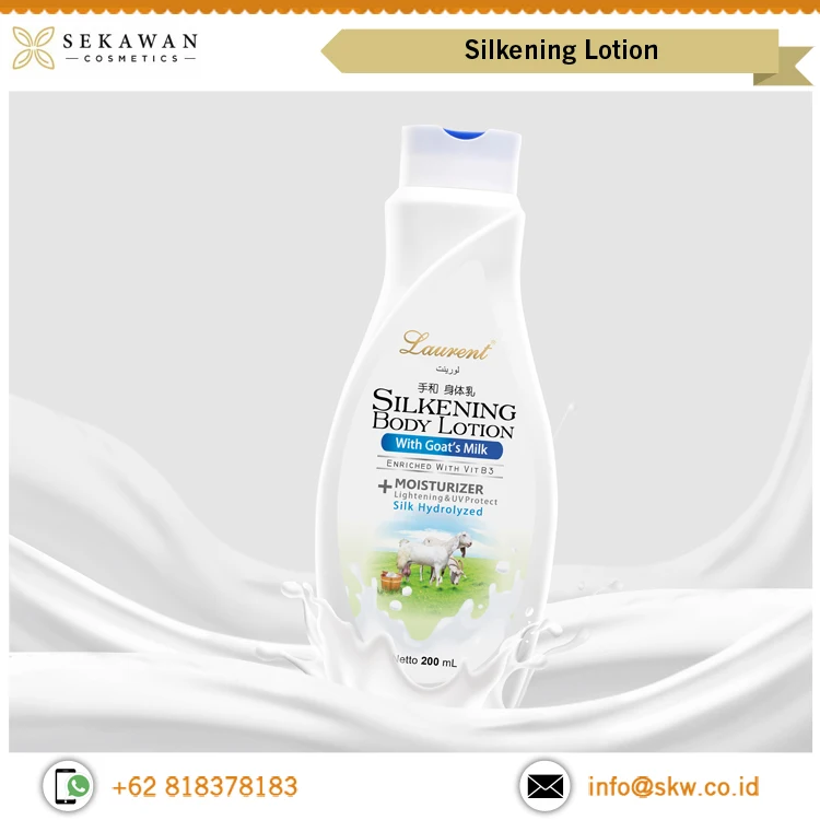 OEM Available Pure Moisturizing Whitening Lightening Goat Milk Full Body Silkening Lotion