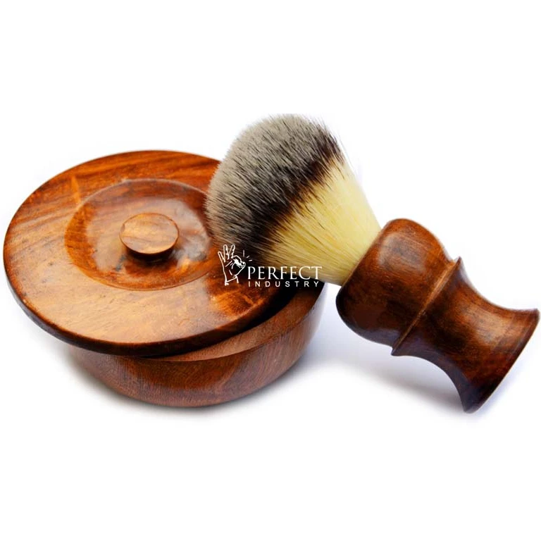 Perfect Industry 2023 most selling wood shaving brush & bowl set custom logo best grooming shaving bowl & brush kit